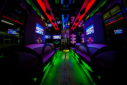 LED lights on limo