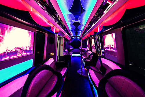 Opulent limo bus